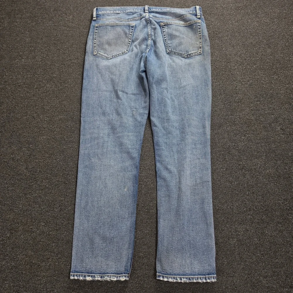 Rag & Bone Fit 2 Slim Jeans Mens 34x30 Blue Denim Light Wash Distressed Casual